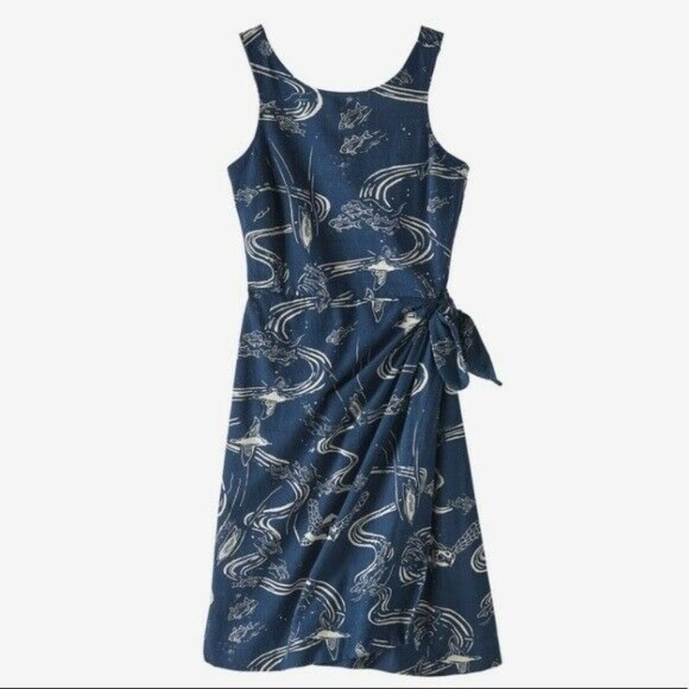 Patagonia Pataloha Dress Size 2 Faux Wrap Side Tie